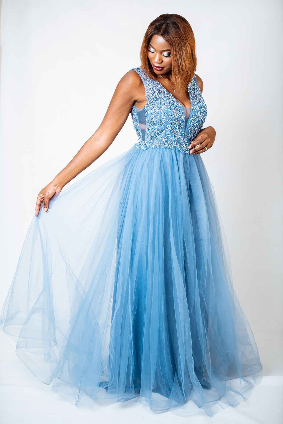 Light sale blue gown